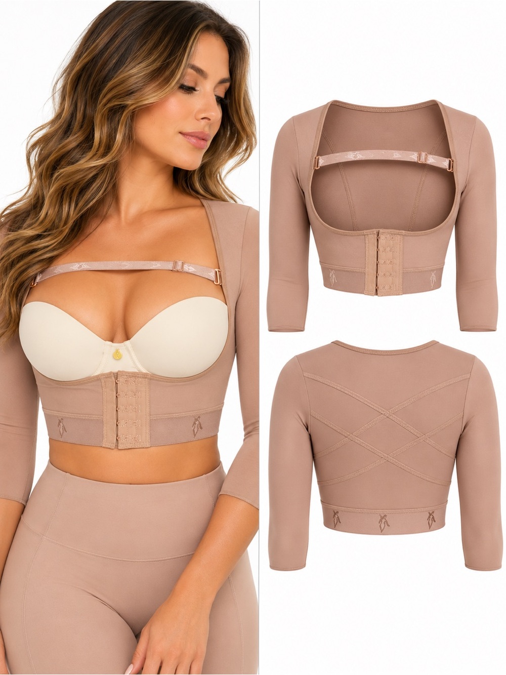 Melibelt 5024 Arms Girdle Brassiere Cocoa Post Surgery Shapewear Medium NWT
